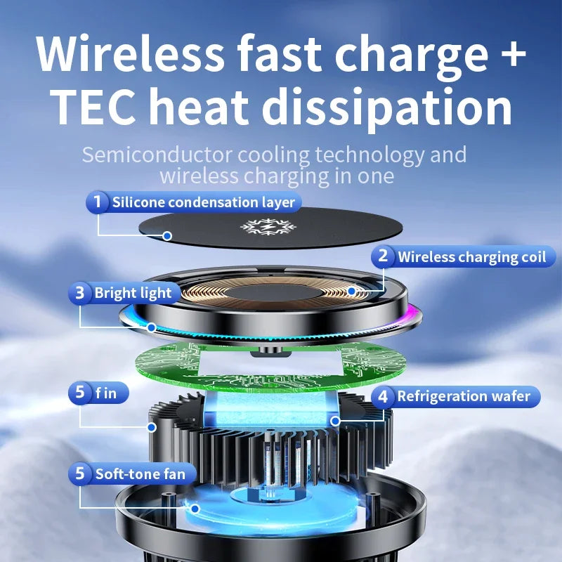 MagSafe Cooling Wireless Car Charger Mount